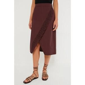 Tuckernuck Townes Midi Skirt Eyelet Lace Crossover Cotton Size 4 NEW